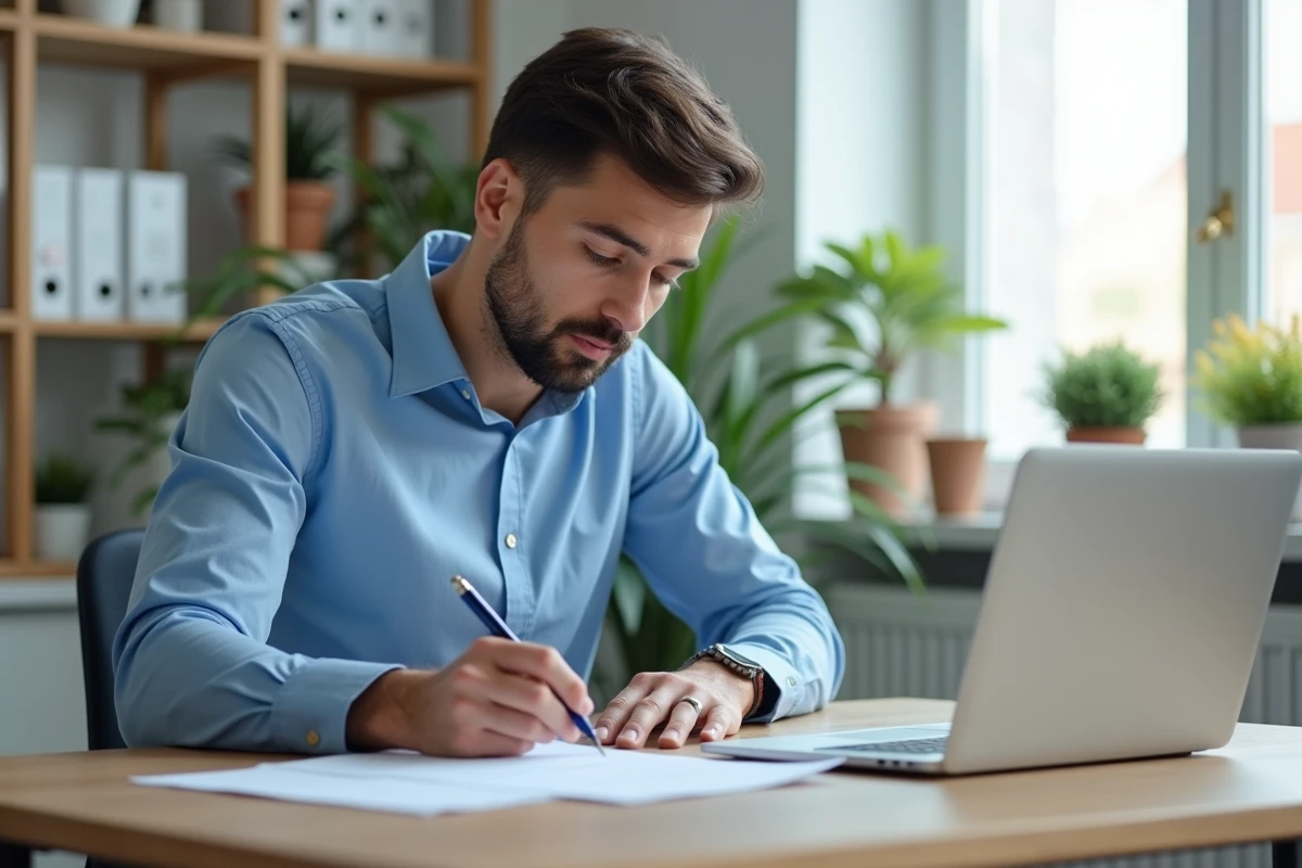 Jeune professionnel de santé remplissant sa demande de carte
